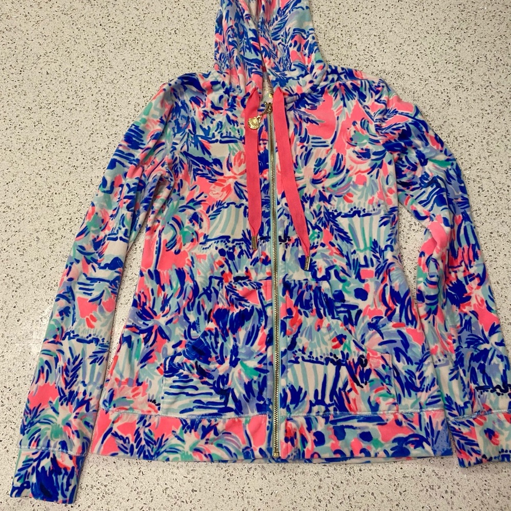 LILLY PULITZER Larina Velour Zip Up!